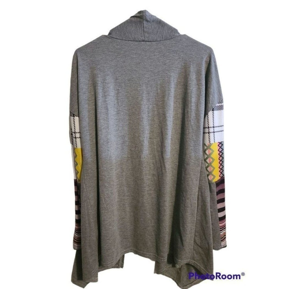 Patchwork Sleeves Lightweight Layering Cardigan B… - image 4